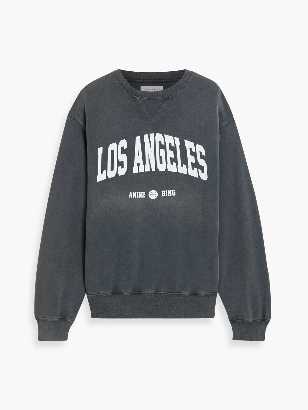 Anine Bing "Ramona" Los Angeles University Washed Black Sweatshirt Sz XS NWT